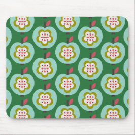 Dutch Retro Apples Groen Muismat