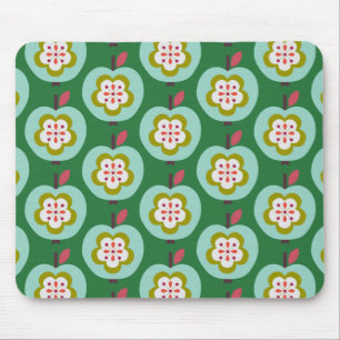 Dutch Retro Apples Groen Muismat