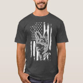 Dutch Shepherd Amerikaanse vlag Patriottische Hond T-shirt (Voorkant)