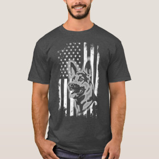 Dutch Shepherd Amerikaanse vlag Patriottische Hond T-shirt