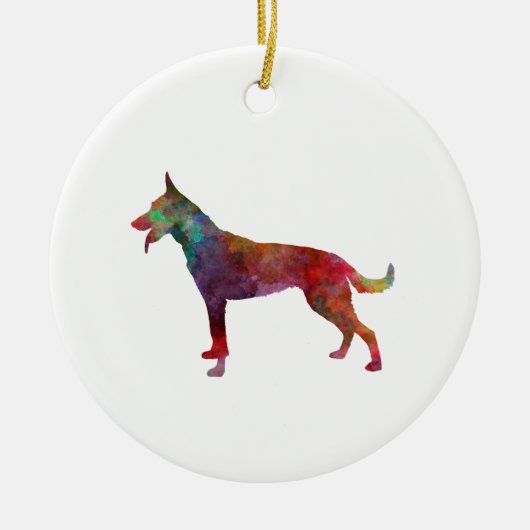 Dutch Shepherd Dog in watercolor Keramisch Ornament (Voorkant)