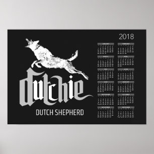 Dutch Shepherd - Dutchie Calendar 2018 Poster