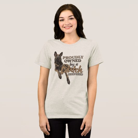 Dutch Shepherd -Hollandse Herdershond Tri-Blend Shirt (Voorkant volledig)