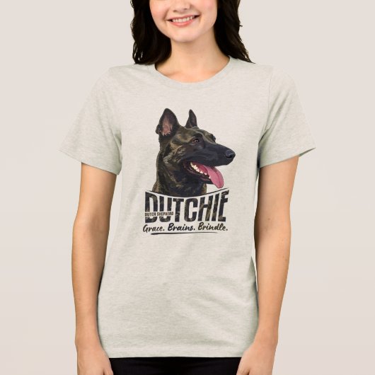 Dutch Shepherd -Hollandse Herdershond Tri-Blend Shirt (Voorkant)