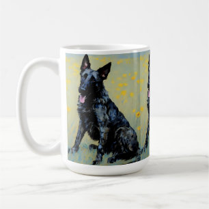 Dutch Shepherd kleurpotloden kijken kunst koffie m Koffiemok