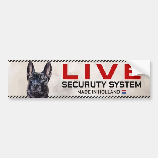 Dutch Shepherd Live Beveiligingssysteem Bumpersticker (Voorkant)