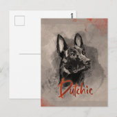 Dutch Shepherd - Nederlandse illustratie Briefkaart (Voorkant / Achterkant)