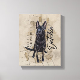 Dutch Shepherd - Nederlandse illustratie Canvas Afdruk