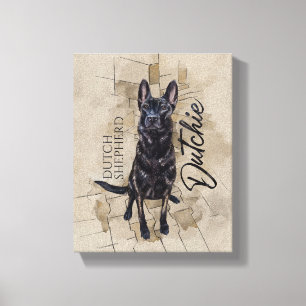 Dutch Shepherd - Nederlandse illustratie Canvas Afdruk