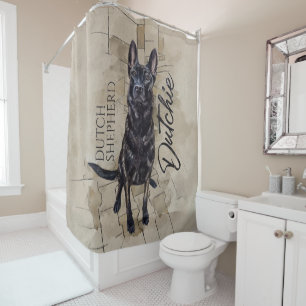 Dutch Shepherd - Nederlandse illustratie Douchegordijn