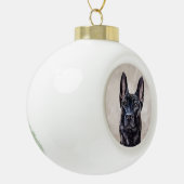 Dutch Shepherd - Nederlandse illustratie Keramische Bal Ornament (Links)