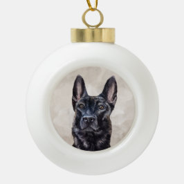 Dutch Shepherd - Nederlandse illustratie Keramische Bal Ornament