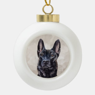 Dutch Shepherd - Nederlandse illustratie Keramische Bal Ornament
