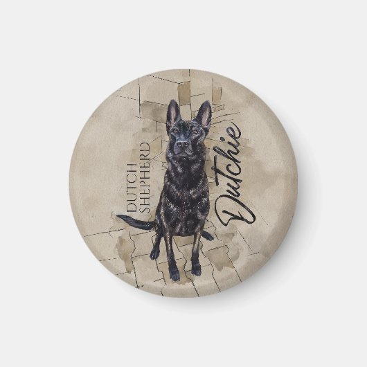 Dutch Shepherd - Nederlandse illustratie Magneet (Voorkant)