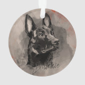 Dutch Shepherd - Nederlandse illustratie Ornament (achterkant)