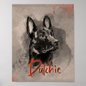 Dutch Shepherd - Nederlandse illustratie Poster (Voorkant)