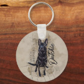 Dutch Shepherd - Nederlandse illustratie Sleutelhanger (Achterkant)
