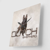 Dutch Shepherd - Nederlandse illustratie Vierkante Klok (Hoek)