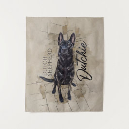 Dutch Shepherd - Nederlandse illustratie Wandkleed