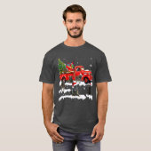 Dutch Shepherd Riding Red Truck Xmas Merry T-shirt (Voorkant volledig)
