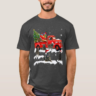 Dutch Shepherd Riding Red Truck Xmas Merry T-shirt