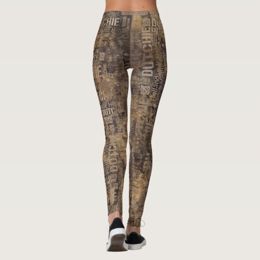 Dutch Shepherd - Woordkunst Patroon Leggings (Achterkant)