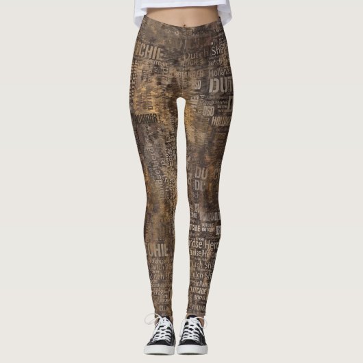 Dutch Shepherd - Woordkunst Patroon Leggings (Voorkant)