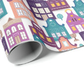 Dutch Sinterklaas Holyday, Houses, Christmas Cadeaupapier (Rol Hoek)