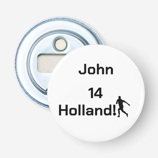 Dutch Soccer, aanpasbaar Button Flesopener (Voorkant)