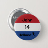 Dutch Soccer, aanpasbaar Ronde Button 5,7 Cm (Voorkant /achterkant)
