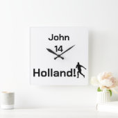 Dutch Soccer, aanpasbaar Vierkante Klok (Huis)