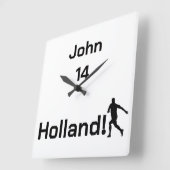 Dutch Soccer, aanpasbaar Vierkante Klok (Hoek)