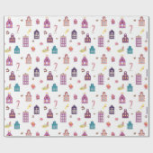 Dutch St. Nicholas Day Sinterklaas Holiday, Houses Cadeaupapier (Vlak)