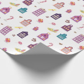 Dutch St. Nicholas Day Sinterklaas Holiday, Houses Cadeaupapier (Hoek)