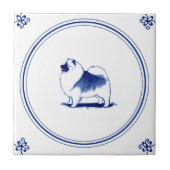Dutch Style Keeshond Tegeltje (Voorkant)