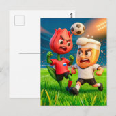 Dutch tulip versus German beer glass soccer duel Briefkaart (Voorkant / Achterkant)