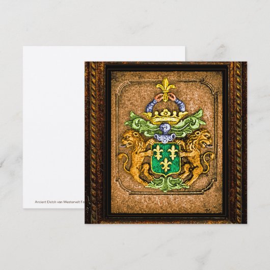 Dutch van Westervelt Familiewapen Platte Kaart (Voorkant / Achterkant)