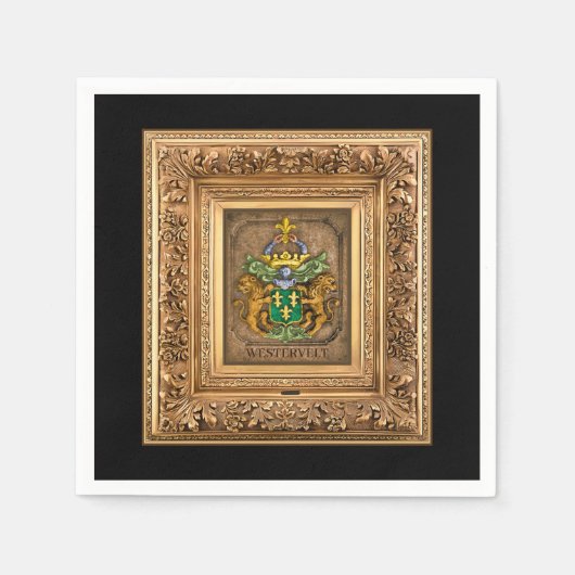 Dutch Van Westervelt Family Coat of Arms Gift Box Servet (Voorkant)