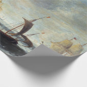 Dutch verzendt in een levendige bries cadeaupapier (Hoek)