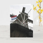 Dutch Windmill Greetings/ Nota Kaart (Gele Bloem)