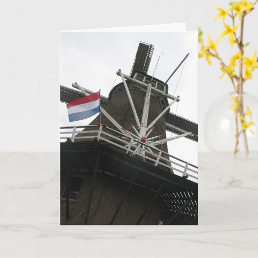 Dutch Windmill Greetings/ Nota Kaart (Gele Bloem)