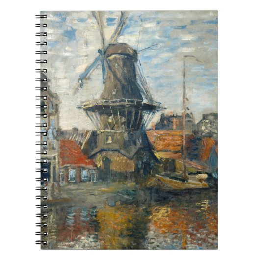 Dutch Windmill Harbor Impressionist Notitieboek (Voorkant)
