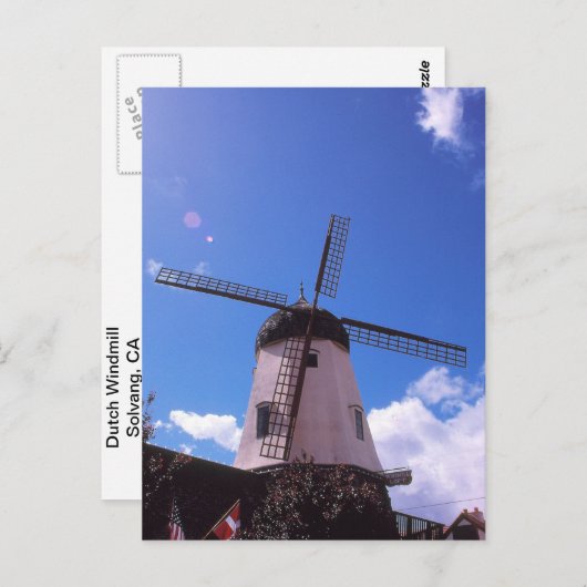Dutch Windmill, Solvang CA Briefkaart (Voorkant / Achterkant)