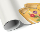 Dutch Wooden Shoes with Tulips, Klompen, Holland Cadeaupapier (Rol Hoek)