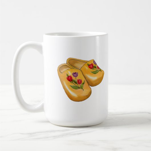 Dutch Wooden Shoes with Tulips, Klompen, Holland Koffiemok (Links)