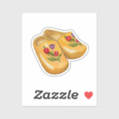 Dutch Wooden Shoes with Tulips, Klompen, Holland Sticker (Vel)