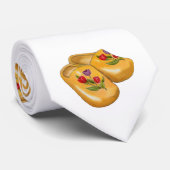 Dutch Wooden Shoes with Tulips, Klompen, Holland Stropdas (Opgerold)