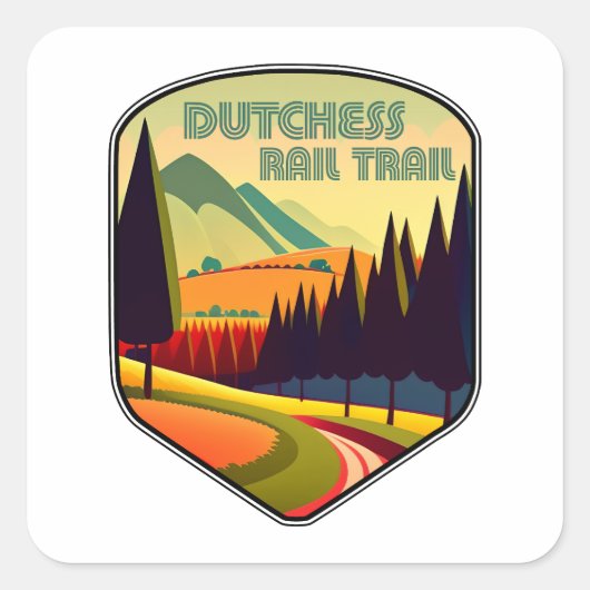 Dutchess Rail Trail Kleuren Vierkante Sticker (Voorkant)