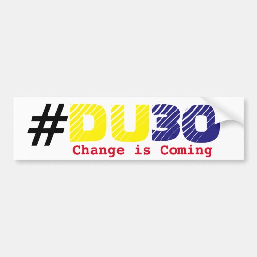 Duterte DU30-bumpersticker Bumpersticker (Voorkant)