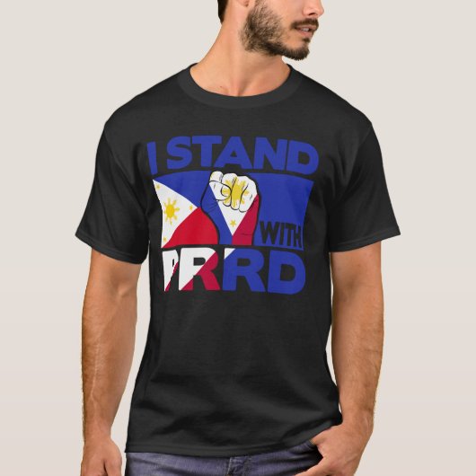 Duterte T-shirt Ik sta achter PRRD Gratis Digong F (Voorkant)